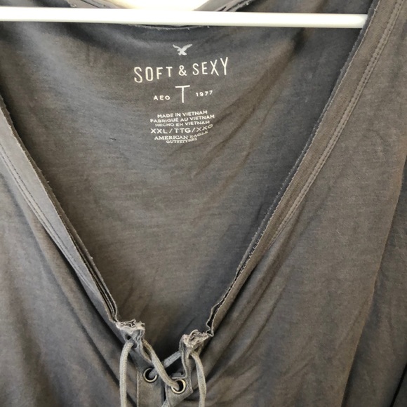 AE soft & sexy lace up tee - Picture 2 of 2